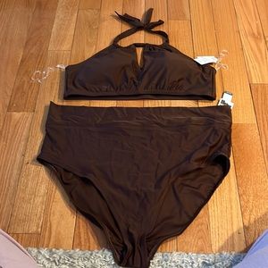 Plus size swimsuit high waisted 2X